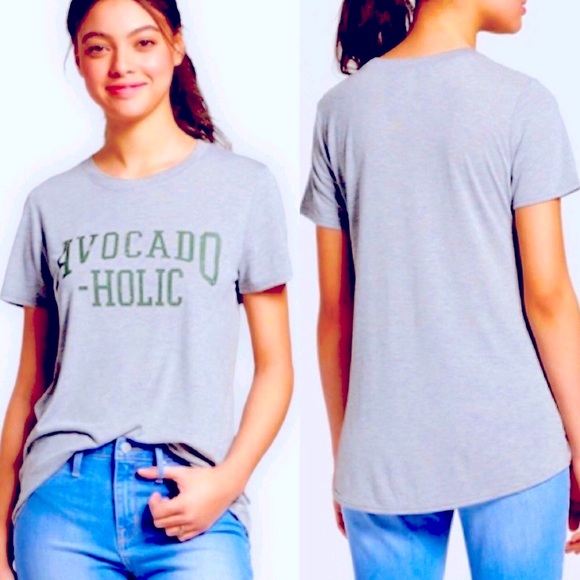 AVOCADO - HOLIC Tee Shirt MODERN LUX Short Sleeve Medium Gray Women’s Junior’s - Picture 2 of 16